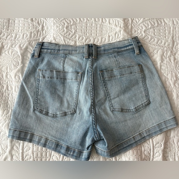 Cosmic Blue Love High Rise Denim Shorts Light Wash Festival Summer size 27 - Picture 6 of 8